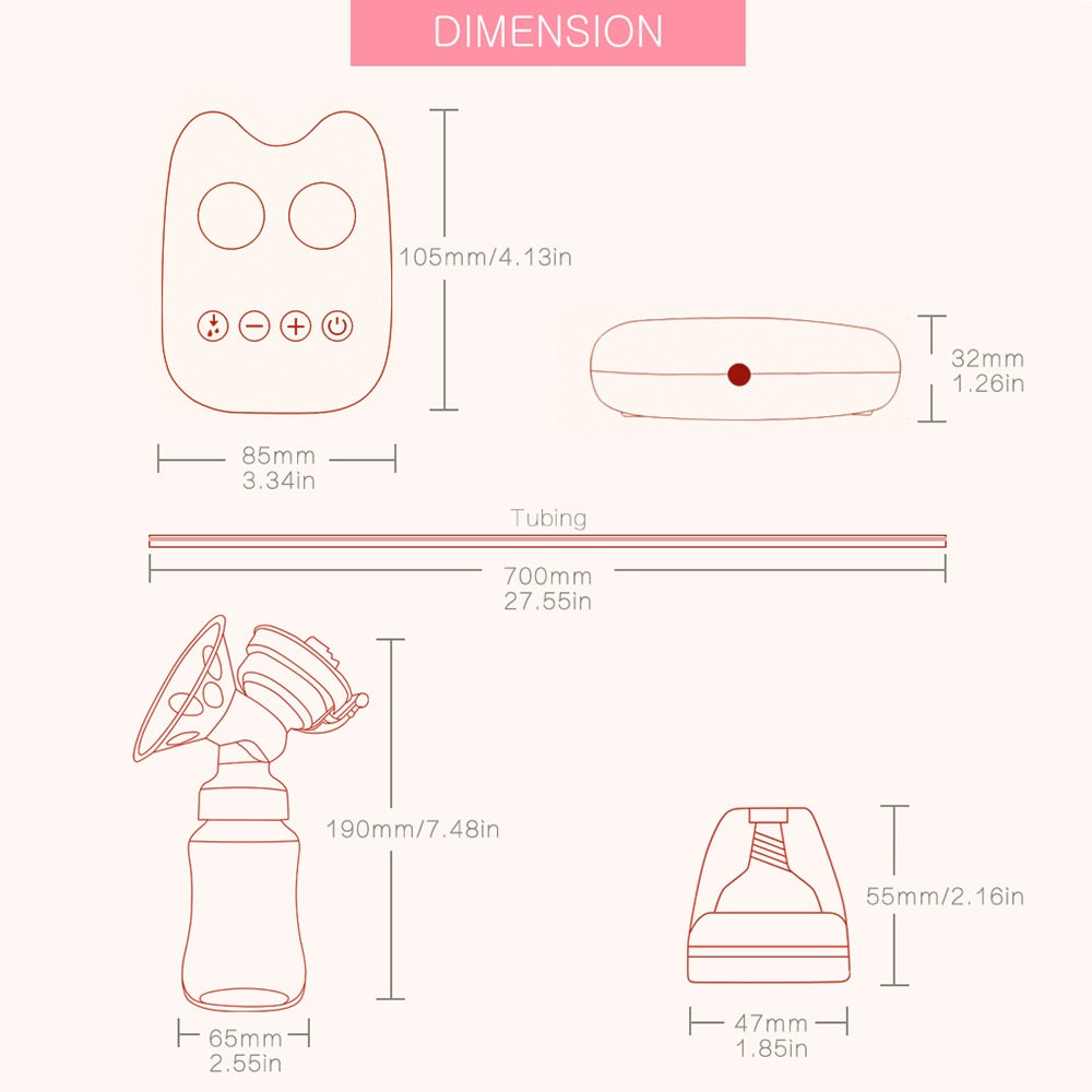 Electric Breast Pump Milk Pump for Baby Feeding Strong Suction FDA Infant Milk Extractor Breast Enlargement Pumps FEED