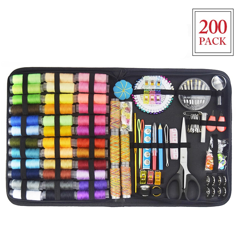 200/183/98 PCS Sewing Kits Professional Repair Sewing Box Set for Hand Quilting Needle Thread Stitching Embroidery Accessories