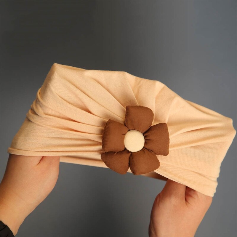 Baby Toddler Hat Cute Flower Knot Beanie Elasticity Turban Headwrap Newborn Soft Solid Color Bonnet Infants Headwear