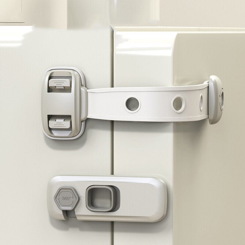 Baby Cabinet Locks Strap Drawer Lock Child Anti-opening Refrigerator Lock Adjustable Length Home Anti-pinch Safety Protection