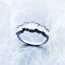 Ring White Stones Baguette Cut Europe Style Glam Fine Jewelry For Women,2022 Brand New Gift In 925 Sterling Silver