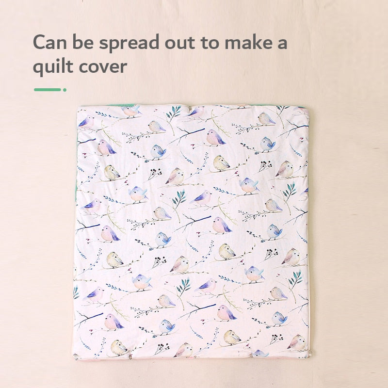 hibobi Cotton Soft Baby Swaddle Bird Pattern Print Front Bukle Design Sleeping Bags for Newborn Infant Wrap Prevent Flat Blanket