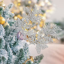 5Pcs Glitter Gold Leaves Xmas Tree Hanging Ornament Flower Artificial Plants Pine Branches Christmas Decoration for Home Navidad