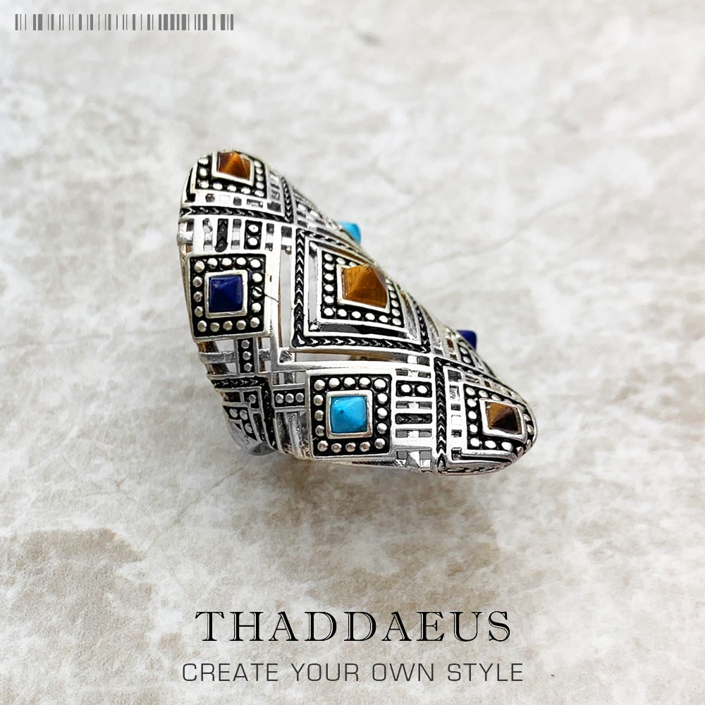Ethnic Ornaments Ring,Europe Fashion Good Jewerly For Women,2020 Spring New  Bohemia Gift In 925 Sterling Silver,Super Deals