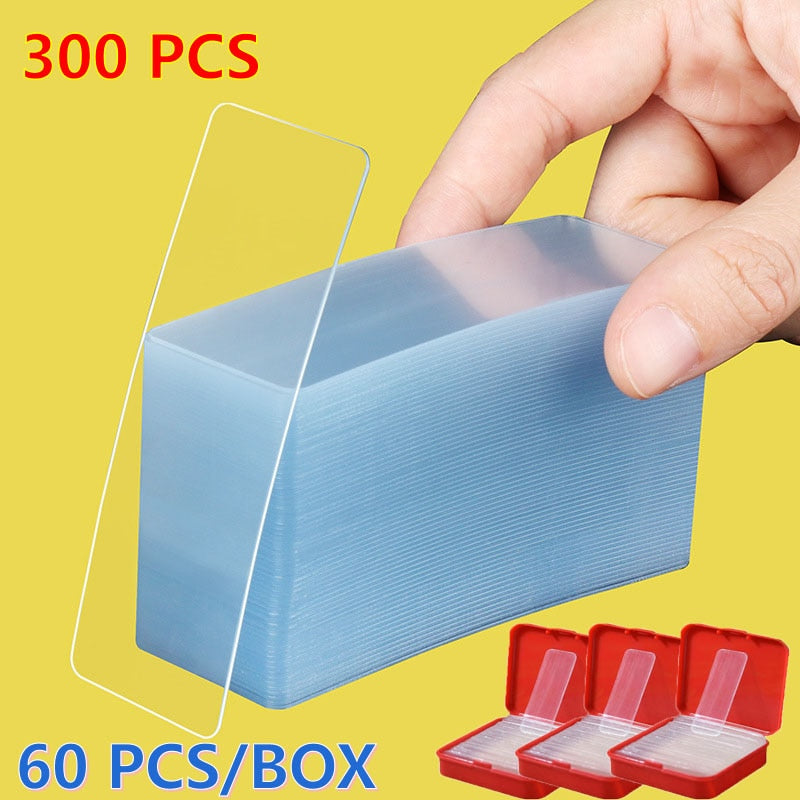 60 Pcs/Box Self Adhesive Nano Pvc Tape Reusable Waterproof Transparent Wall Stickers Strong Double Face Tape Double Sided Tape