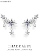Ear Climber Royalty Stars Lucky Gift For Women Summer New Bohemia Fine Jewelry Earrings In 925 Sterling Silver