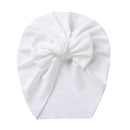 1Pc Baby Girl Turban Bow Hats Breathable Hat Headdress w/ Pure Color Comfort Beanie Skin Friendly Hand Wash Newborn Head