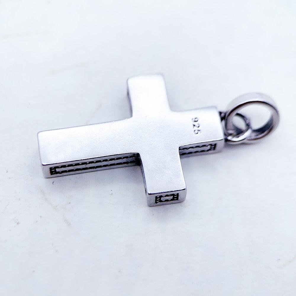 Pendant Black Cross Summer Vintage Unisex Jewelry Europe Accessorie 925 Sterling Silver Gift For Woman Men