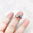 Ring Arrow Blue,Europe Fine Jewerly For Women,2023 Spring Trendy Ocean Spirit Gift In 925 Sterling Silver