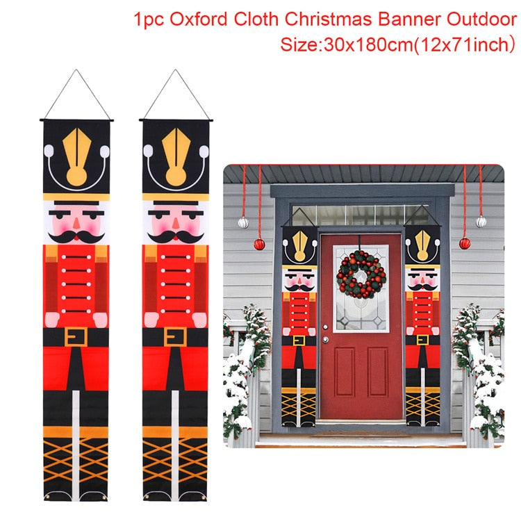 Christmas Porch Door Banner Hanging Ornaments Merry Christmas Decor For Home Xmas 2022 Navidad Natal Noel Happy New Year 2023
