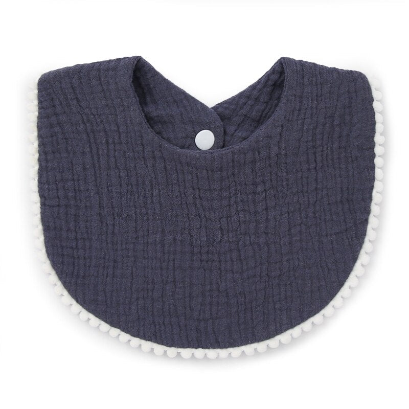 Baby Bandana Drool Bibs with Ruffle Lace Trim Solid Color Infant Toddler Boys Girls Drooling Teething Saliva Towel Cotton Super
