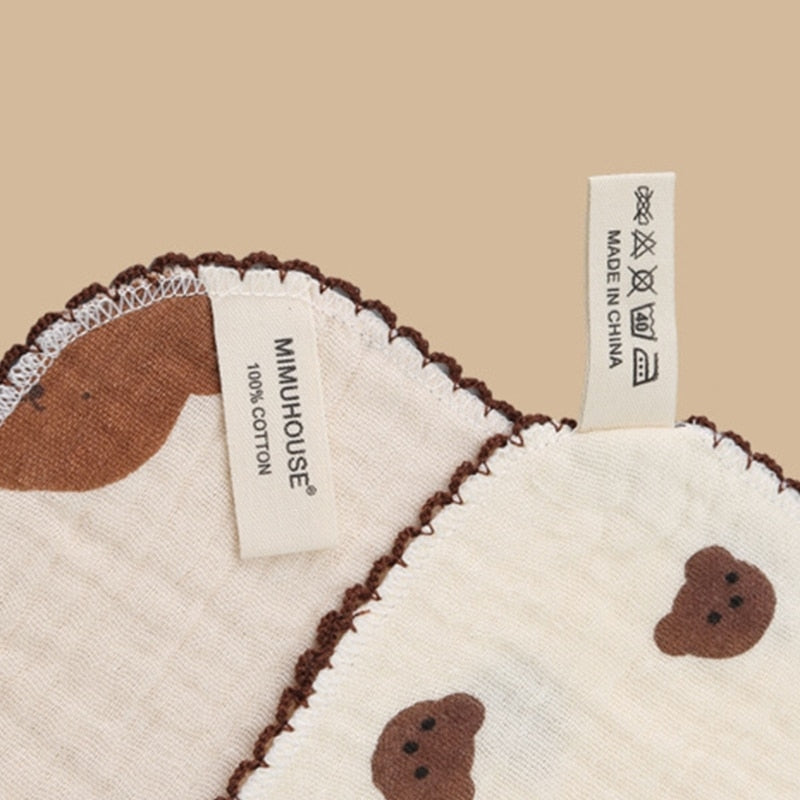 Baby Bib Towel Boys Girls 0-12M Breathable Soft Face Towel Drooling Bib with Hanging Hook Infant Feeding Burp Cloth