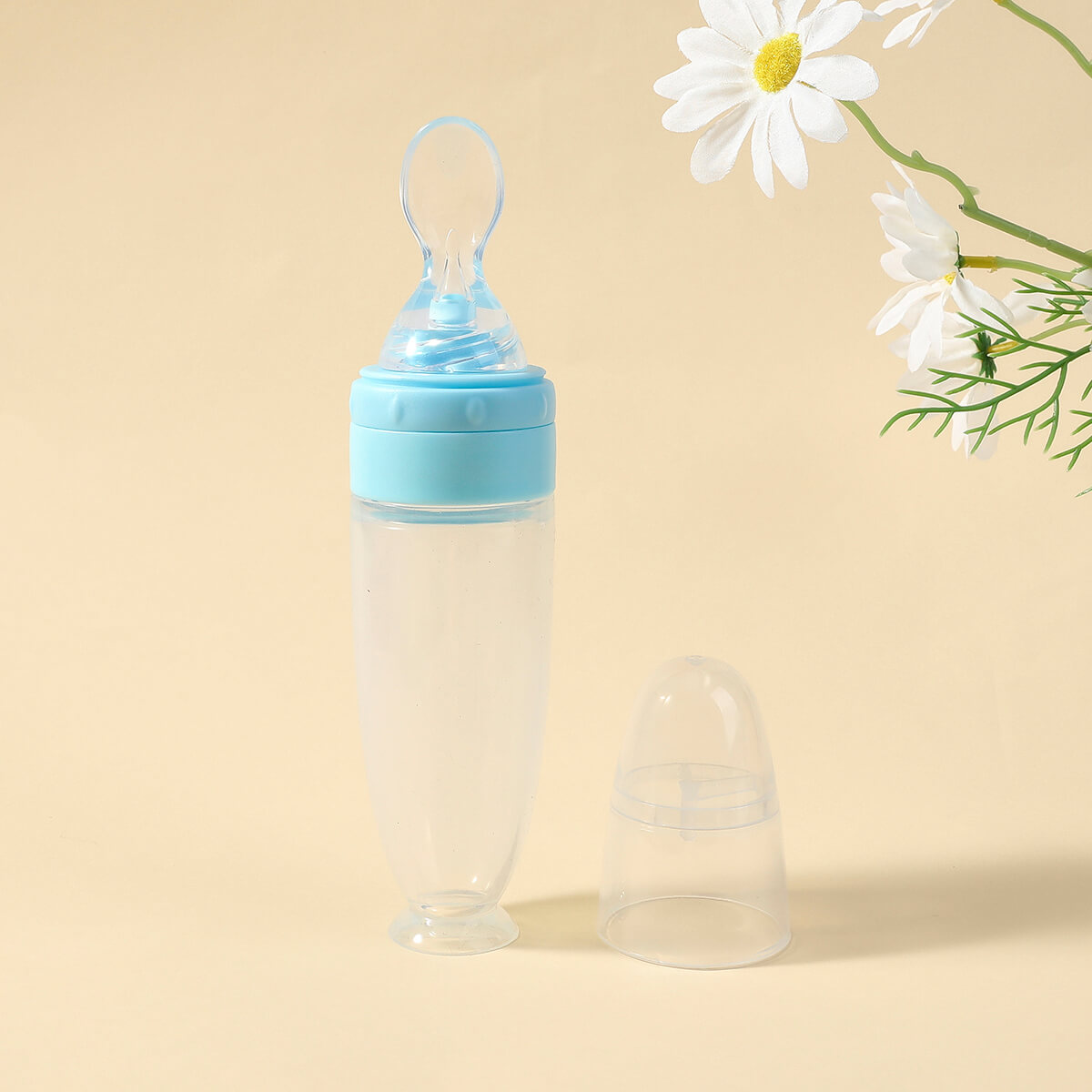 hibobi Baby Newborn Rice Paste Bottle Training Silicone Milk Bottle Squeeze Spoon for Children Complementary Food Supplement