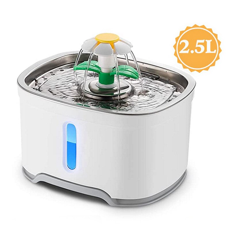 2.5L LED Electric Dog Pet Mute Drinker Feeder Automatic Pet Cat Water Fountain Bowl Pet Fountain Drinking Water Dispenser Upgrad