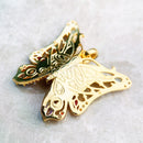 Detailed Golden Butterfly Pendant Brand New 925 Sterling Silver Jewelry Europe Accessorie Trendy Gift For Woman
