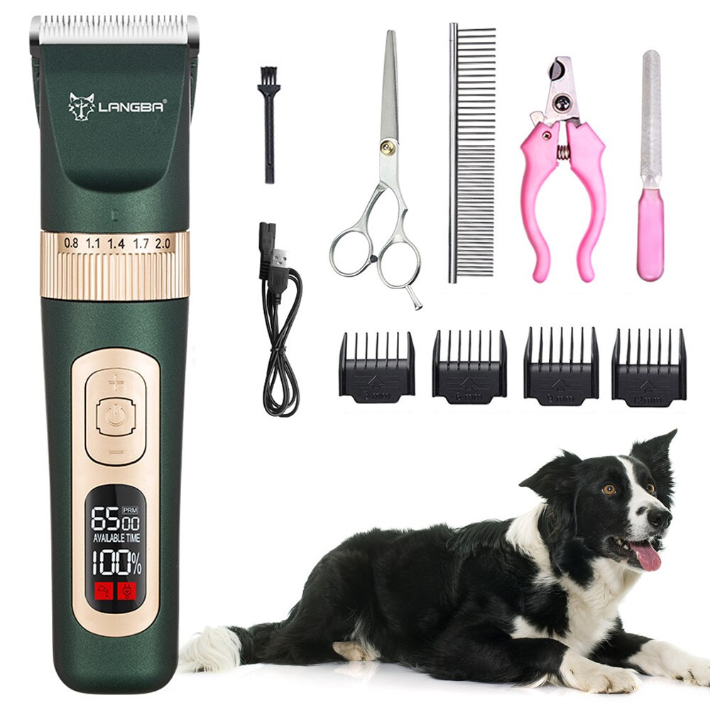 Dog Hair Electric Trimmer USB Charging Pet Dog Cat Hair Clipper Low Noise Rechargeable Cordless Grooming Scissor Shaver for Pet