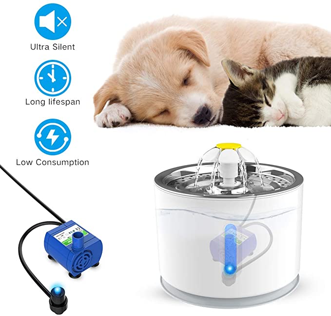Cat Dog Water Fountain Drink Bowl Active Carbon Filter Automatic Pet Drinking Feeder Electric Cats Drinker Dispenser USB Powered