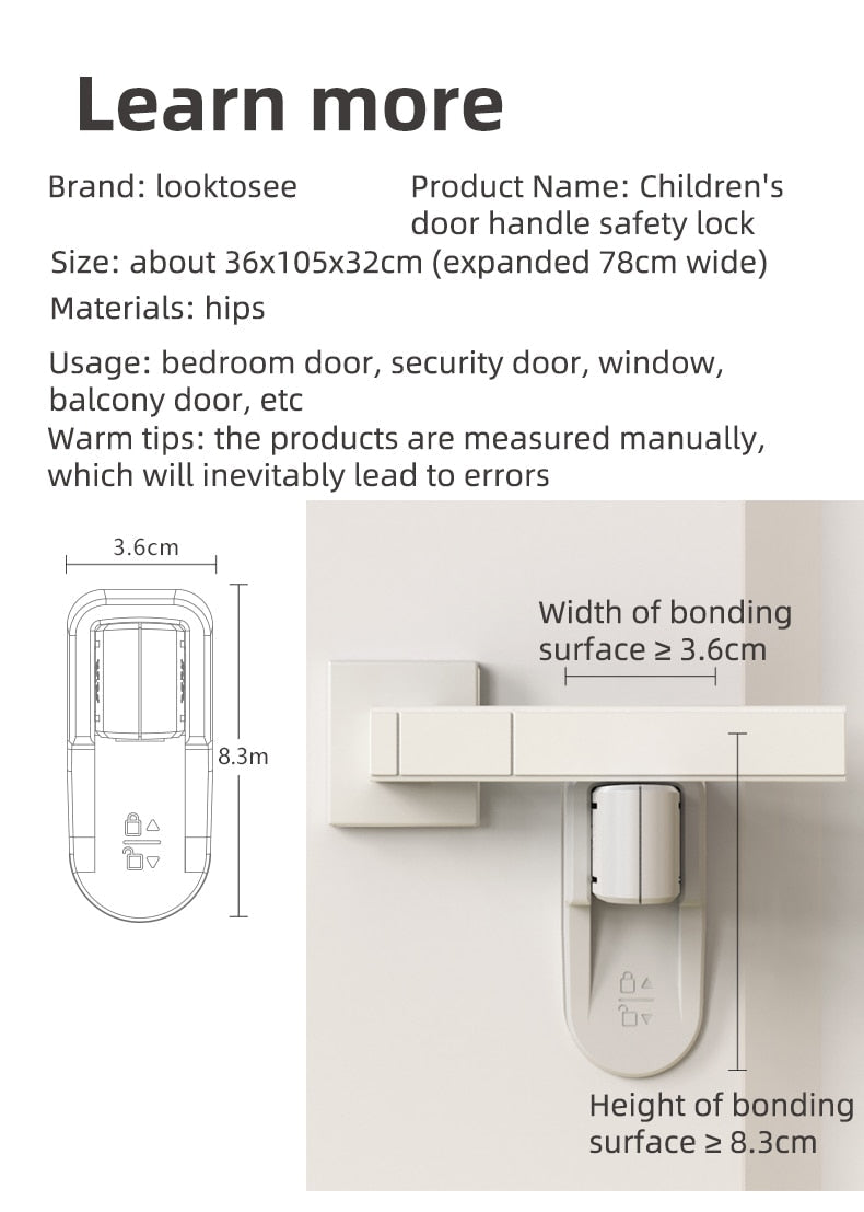 Home Universal ABS Protection Device for Children Easy to Install Anti-open Handle Locks Door Lever Lock Baby Safety Doors Lock