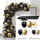 123pcs Black Golden Balloon Garland Kit Gold Confetti Latex Ballon  30th 40th 50th Happy Birthday Baby Shower Party Decoration - anconmall