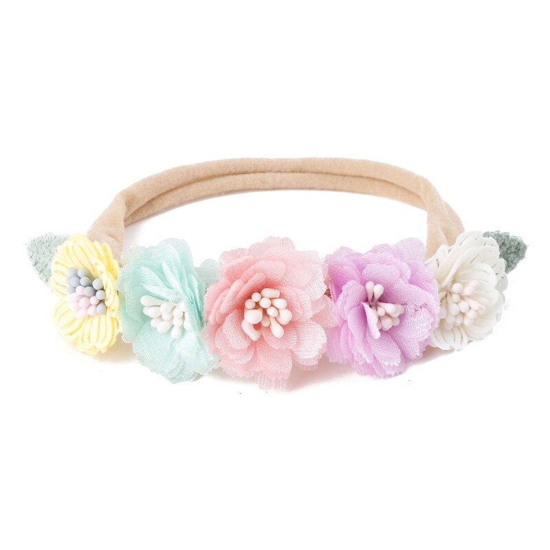Baby Headband Cute Elastic Flower Rhinestone Hair Band Newborn Toddler Headband for Baby Infant Toddler Girls Hair Accessories