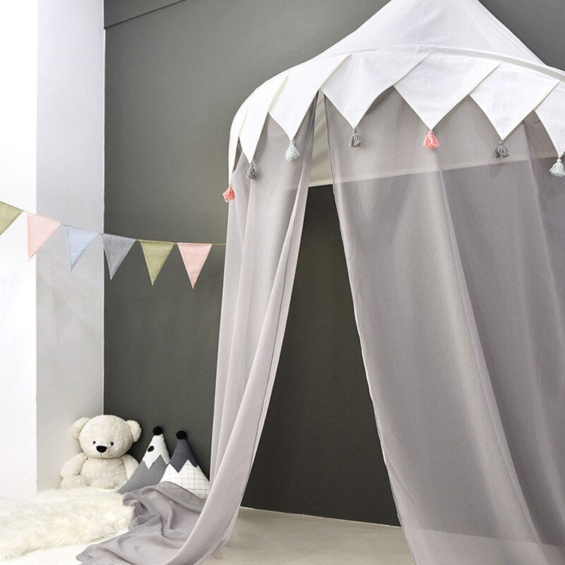 Kids Teepee Tents Children Play House Castle Cotton Foldable Tent Canopy Bed Curtain Baby Crib Netting Girls Boy Room Decoration