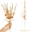 10Pcs Gold Eucalyptus Leaves Branch Artificial Plants Christmas New Year Decoration for Home Wedding Party Flower Arrangement