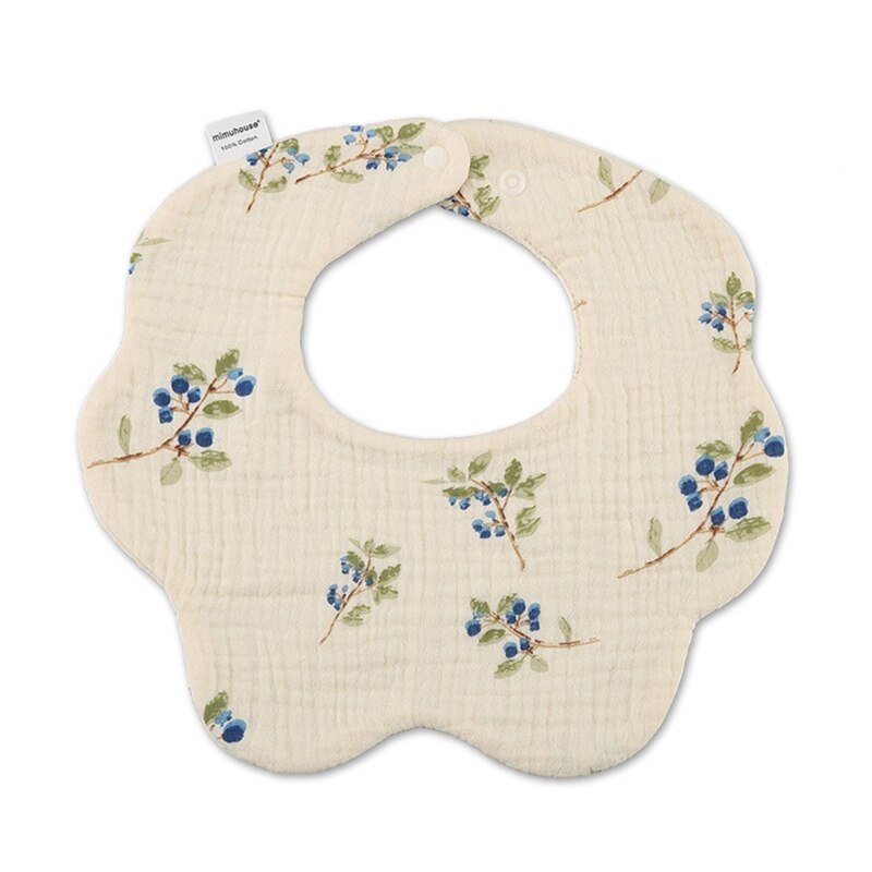 Baby Bibs Super Soft Cotton Gauze Baby Drooling Bibs Newborn Baby Saliva Towel Cute Print Petal Bib for Infants Toddlers
