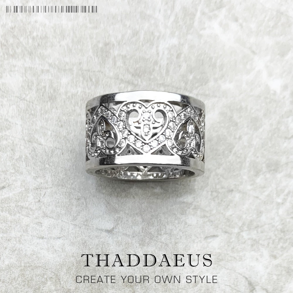 Arabesque Hearts Band Ring,Europe Style Glam Fashion Good Jewerly For Women New Gift In 925 Sterling Silver,Super Deals