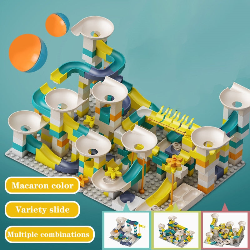 Marble Race Run Big Block Compatible City Building Blocks  Funnel Slide Blocks DIY Big Bricks Constructor Toys for Children Gift