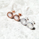 Round Shell Studs Earrings Romantic Pure 925 Sterling Silver Jewerly Gift For Women