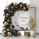 123pcs Black Golden Balloon Garland Kit Gold Confetti Latex Ballon  30th 40th 50th Happy Birthday Baby Shower Party Decoration - anconmall
