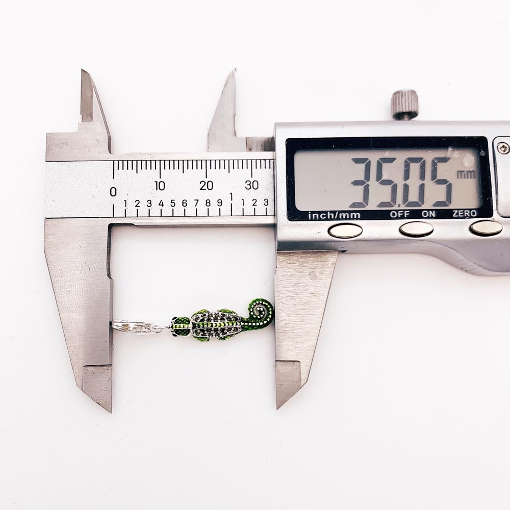 Pirate Green Lizard Chameleon Charm,Brand New Fine Jewelry Europe Real 925 Sterling Silver Accessories Gift For Women Men