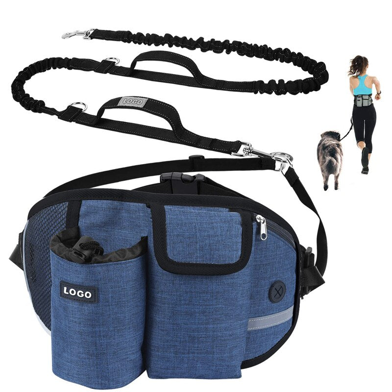 Hands-Free Sportpack with Detachable Bungee Dog Leash / Sports Leash for Pet Running Walking and Training - anconmall