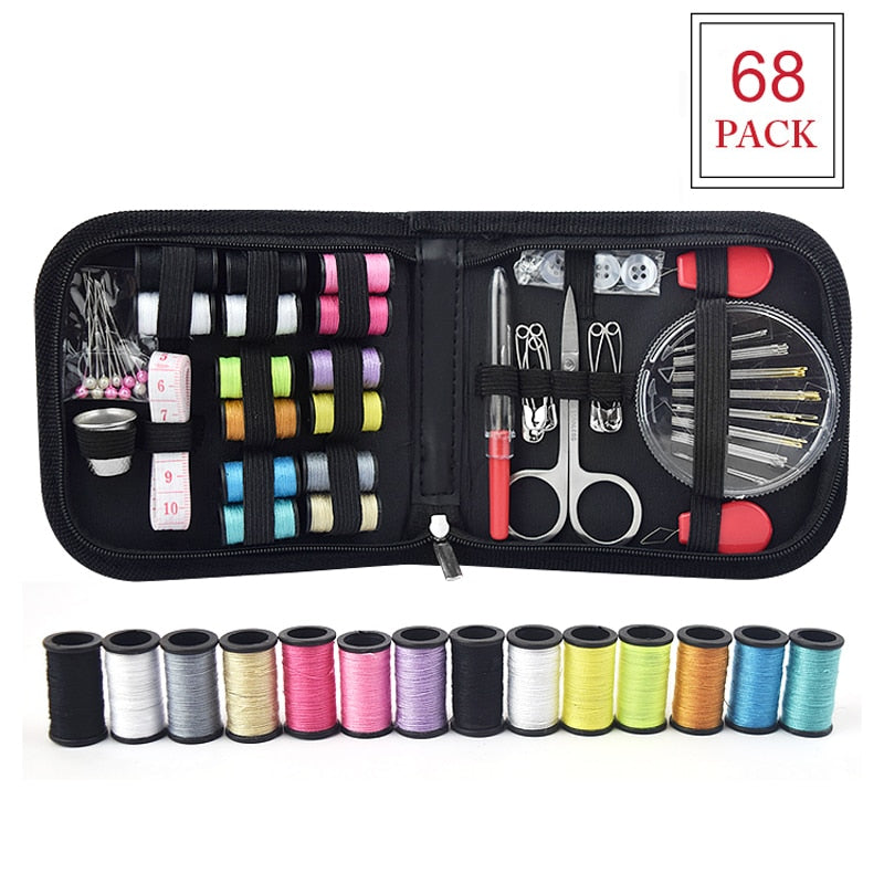 68pcs Sewing Kits DIY Multi-function Sewing Box Set for Hand Quilting Needle Thread Stitching Embroidery Sewing Accessories Gift