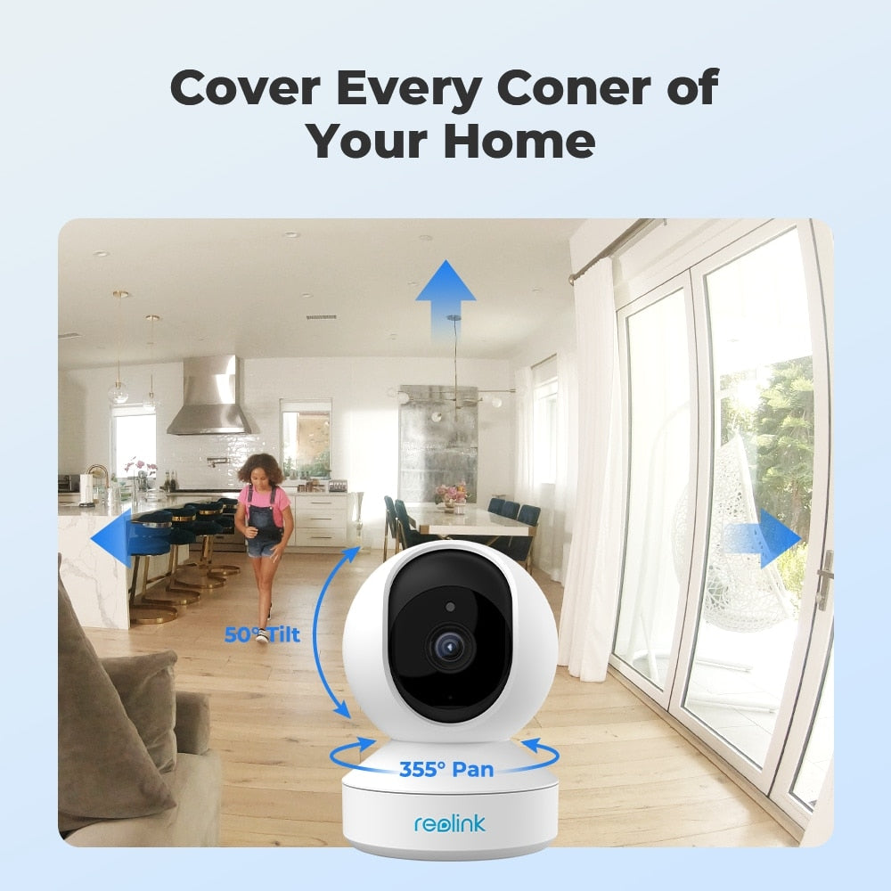 Reolink 2k WiFi Camera Pan&Tilt 2-Way Audio baby monitor Motion Detection 2.4G/5Ghz Smart Home Video Surveillance E1 Pro camera