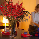 1/2pcs Christmas Decor Red Berry Stamen Branch Artificial Flower Bouquet Xmas Home Vase DIY Decoration Wedding Party Fake Plant