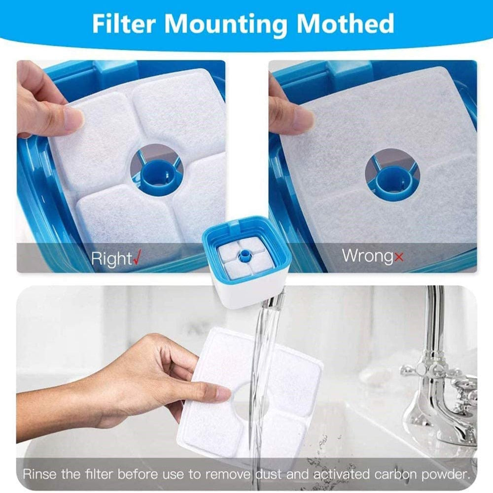 Replaced Activated Carbon Filter For Cat Water Drinking Fountain Dog Automatic Feeders Replacement Filters Pet Dogs Dispenser