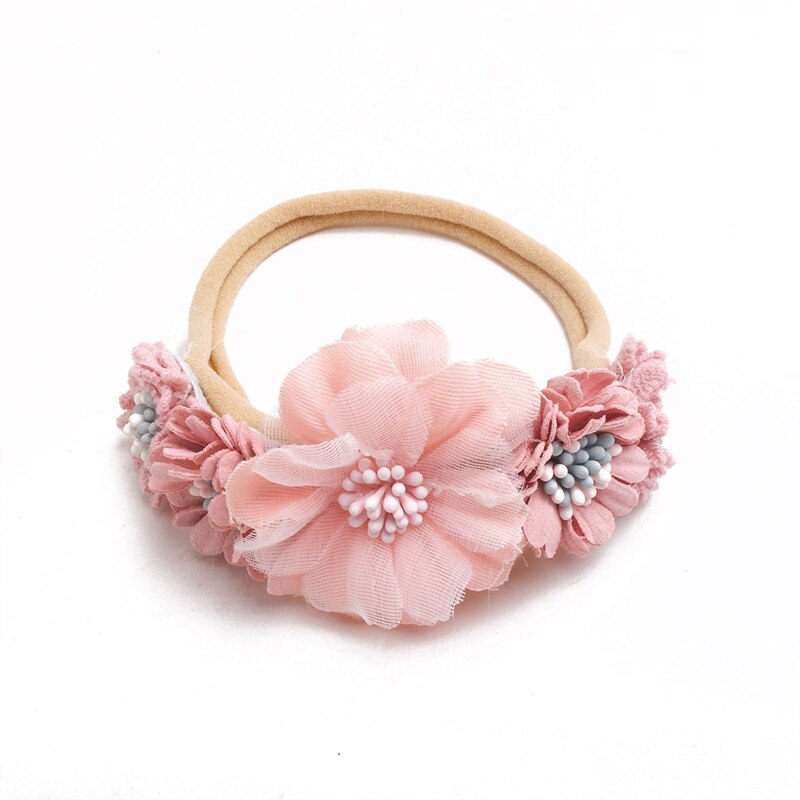 Baby Headband Cute Elastic Flower Rhinestone Hair Band Newborn Toddler Headband for Baby Infant Toddler Girls Hair Accessories