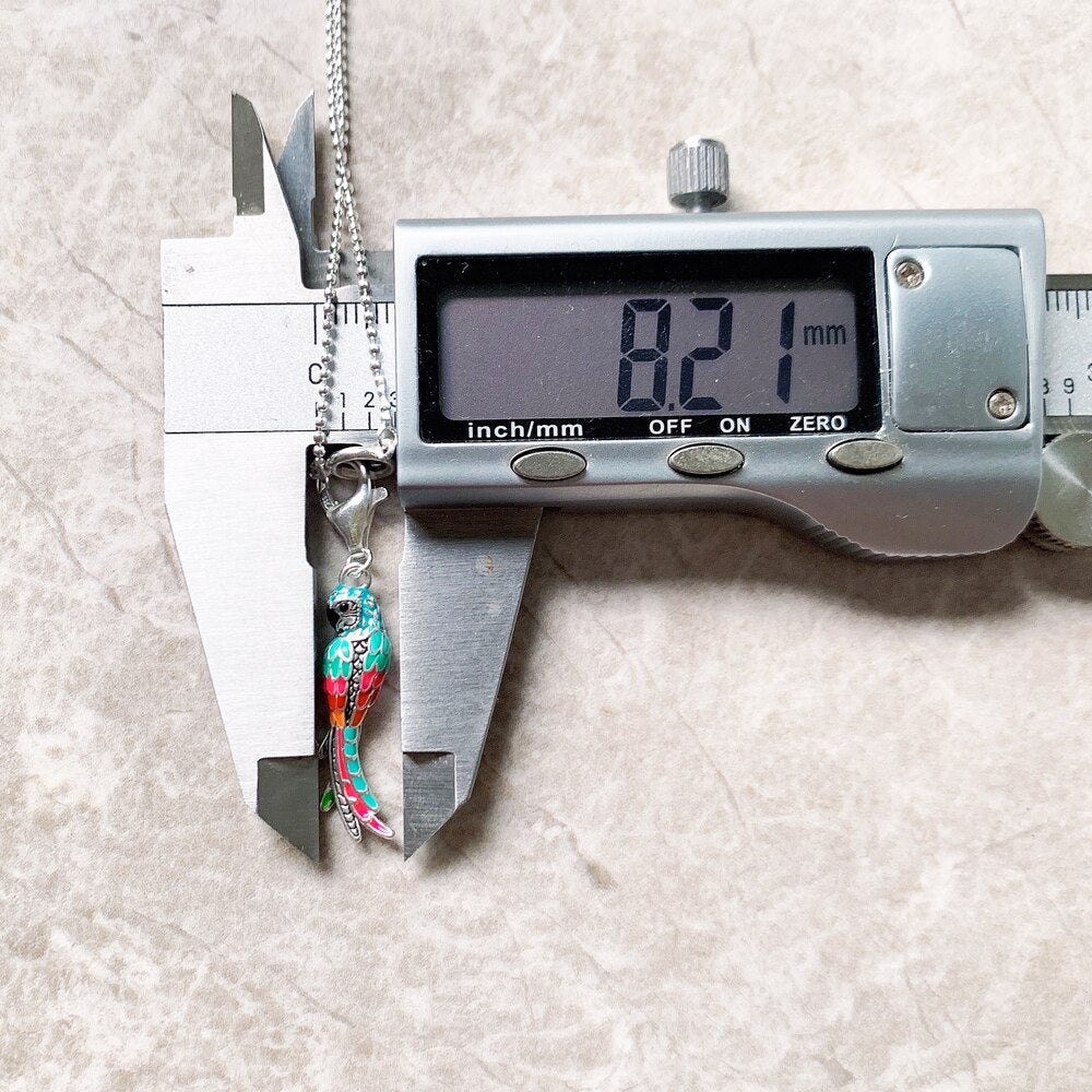 Charm Necklace Parrot Paradise Bird Summer Brand New Fashion Jewelry Europe 925 Sterling Silver Bohemia Gift For Women