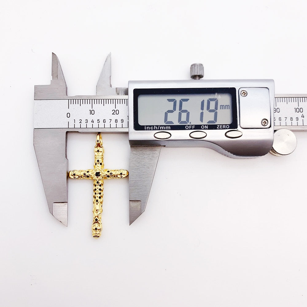 Pendant Cross Black Stones Gold New Fine Jewelry Bijoux Accessories 925 Sterling Silver Gift For Woman Men