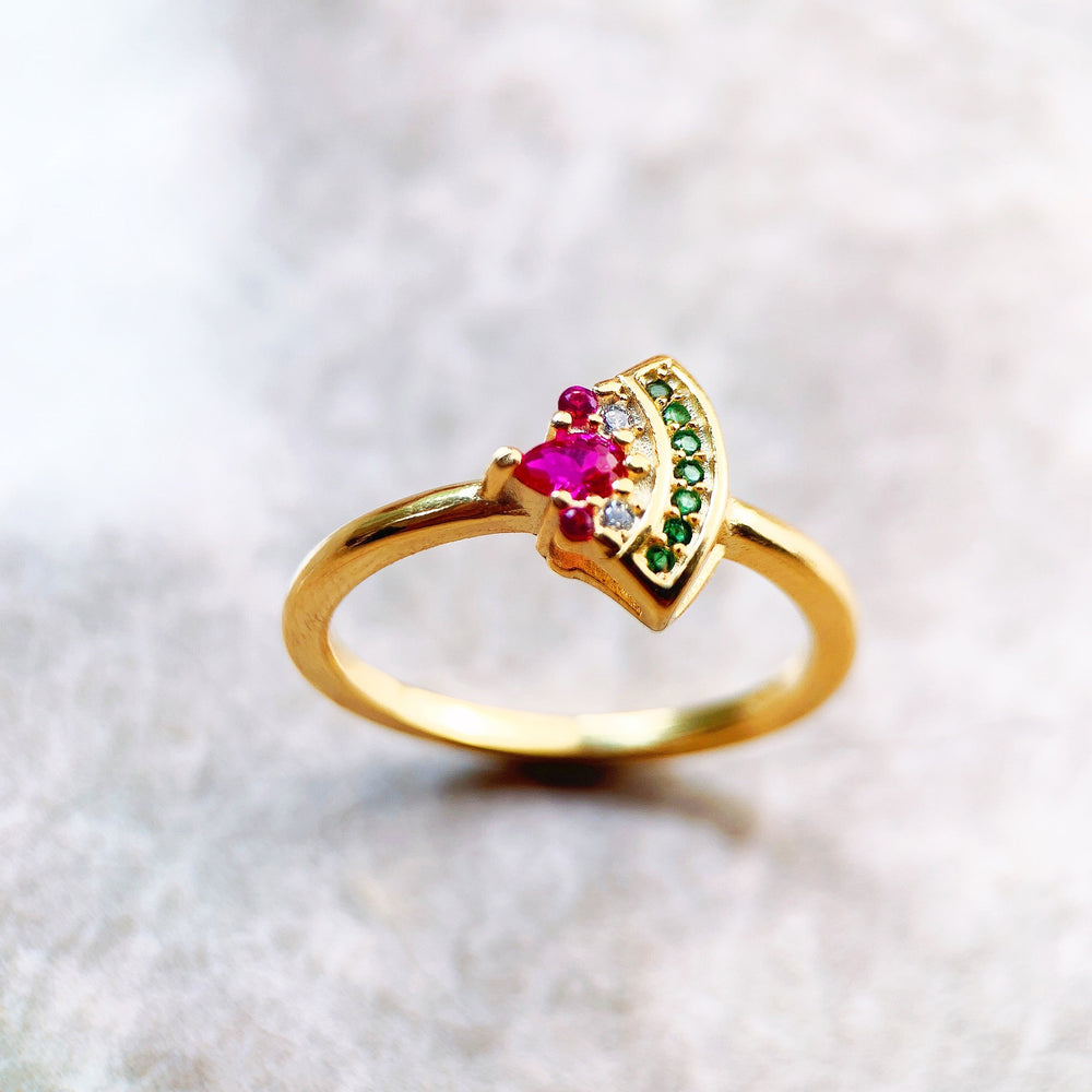 Ring Watermelon Golden 2022 New Europe Style Glam Fine Jewerly For Women Sweet And Stylish Gift In 925 Sterling Silver
