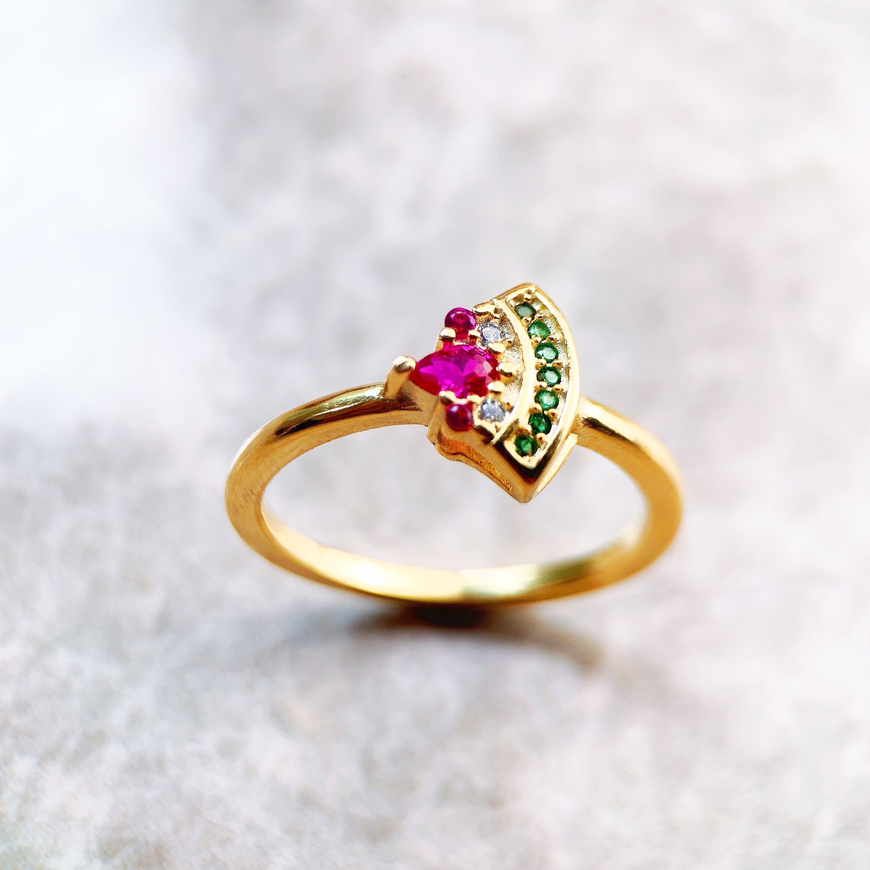 Ring Watermelon Golden 2022 New Europe Style Glam Fine Jewerly For Women Sweet And Stylish Gift In 925 Sterling Silver