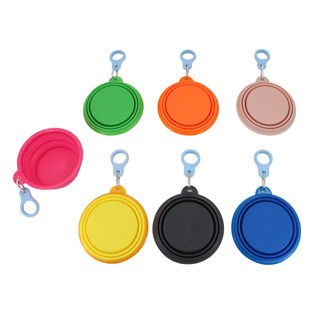Pet Dog Cat Feeding Water Folding Dog Pet Folding Silicone Bowl Outdoor Travel Portable Puppy Food Container Feeder Dish Bowl - anconmall