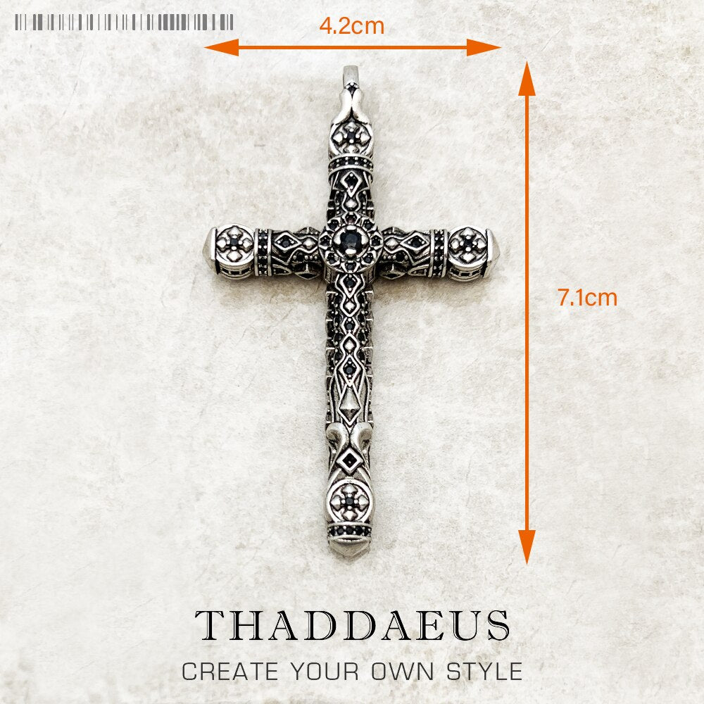 Pendant Majestic Cross & Crown Jewelry Europe 925 Sterling Silver Symbolism Promises Shield And Certaint Gift For Woman Men