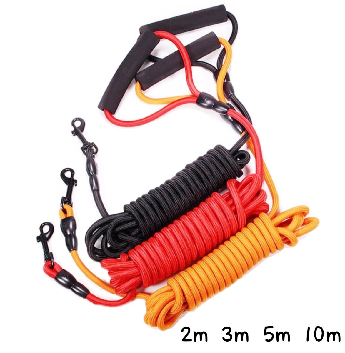 Long Outdoor Dog Leash 2m/3m/5m/10m Round Nylon Cat Rope with Cotton Handle Training Walking Leash for Small Medium Large Dogs - anconmall