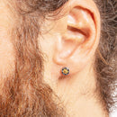 Ear Studs Cross Black Stones Gold Europe Style Delicate Myths Fine Jewerly For Women Men Vintage 925 Sterling Silver Gift