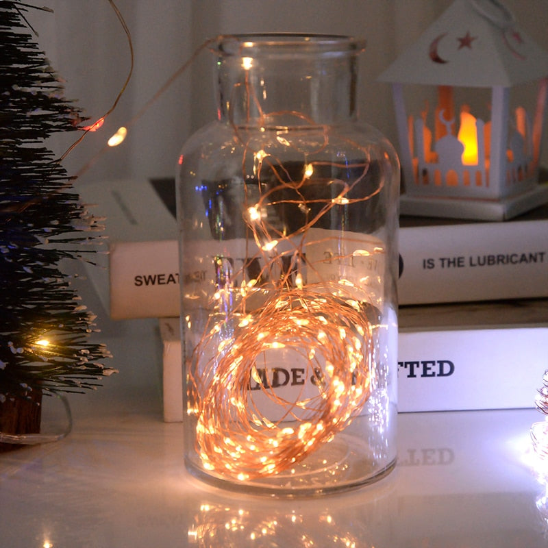 10M 100LED Copper Wire String Fairy Lights Garland for Christmas Party Wedding Decoration Holiday Outdoor Lamp Remote Control