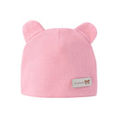 Newborn Baby Cute Bear Ears Beanie Letters Label Infant Toddler Solid Color Cotton Elastic Hospital Hat 0-6 Months