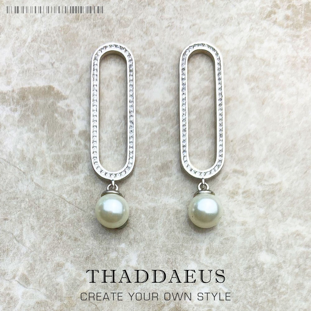 New Classic Pearl Drop Earring Gift For Women High Quality Feminine Fine Jewelry in 925 Sterling Silver