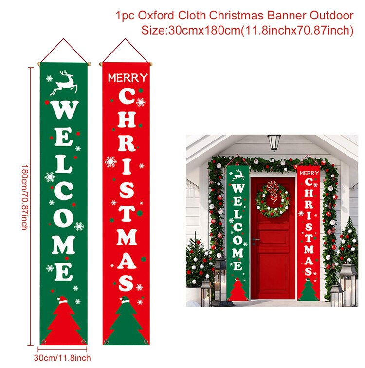 Christmas Porch Door Banner Hanging Ornaments Merry Christmas Decor For Home Xmas 2022 Navidad Natal Noel Happy New Year 2023